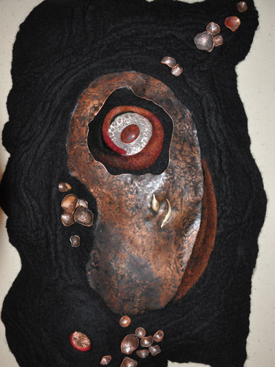 metal and felt finished piece