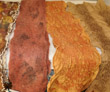 Reddish-brown scarf with nubs